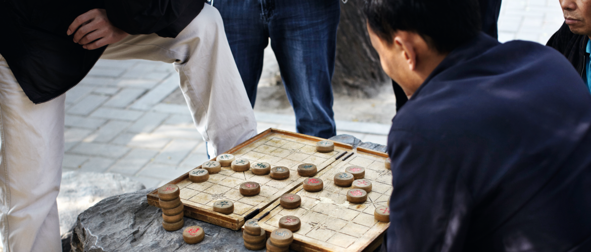 Parkinson's sufferers gathered for a game of checkers.