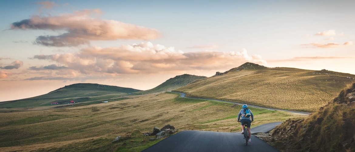 Biking in beautiful landscape